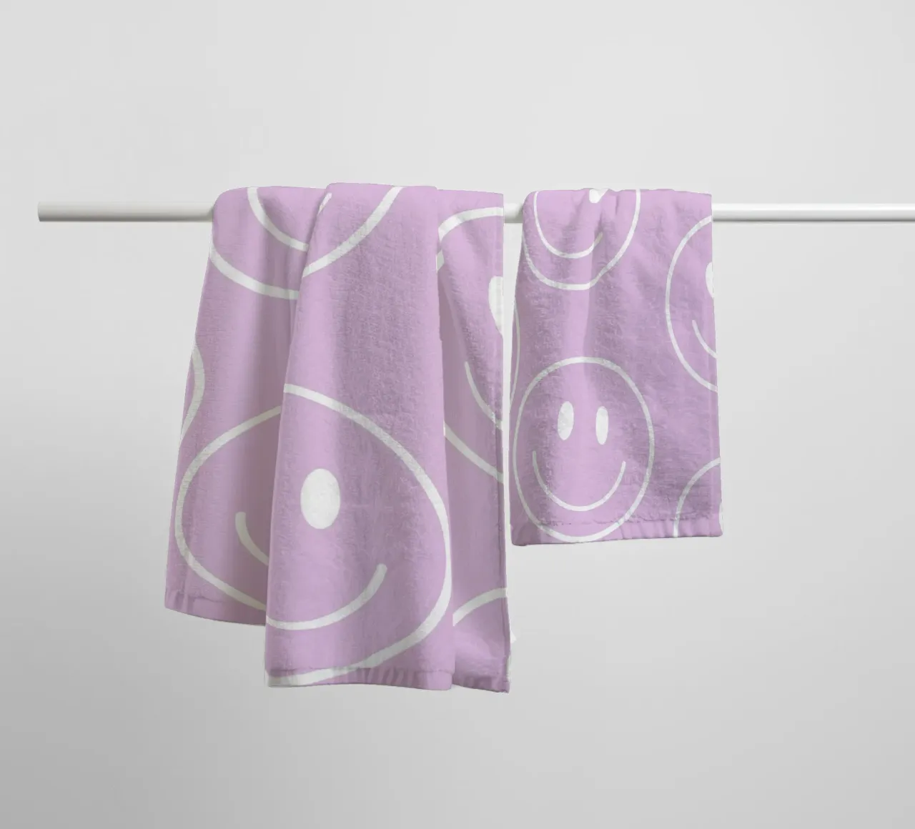 Pink smile towel by we line studio - art