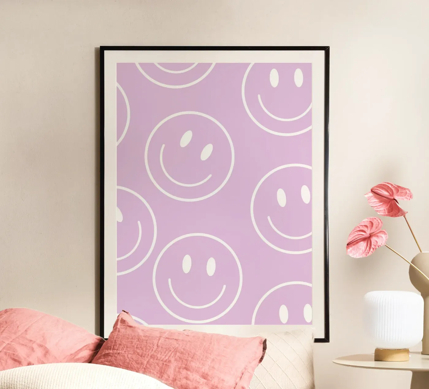 Pink smile poster da we line studio - art