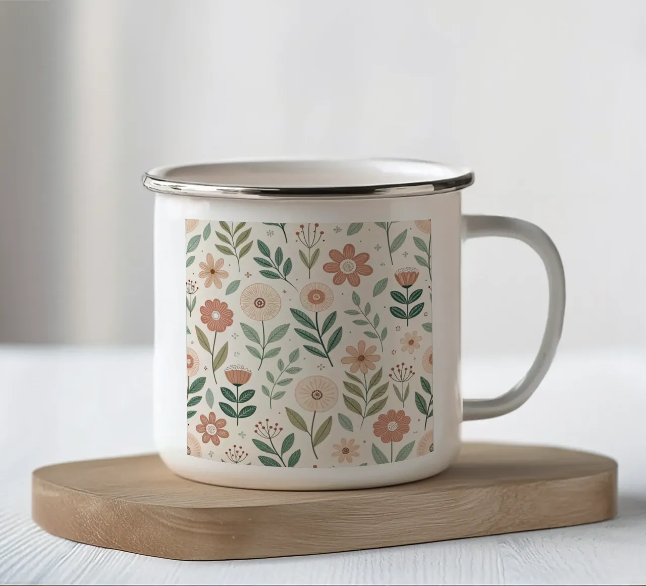 Fiori che sussurrano tazza in smalto da Botanical Pattern House