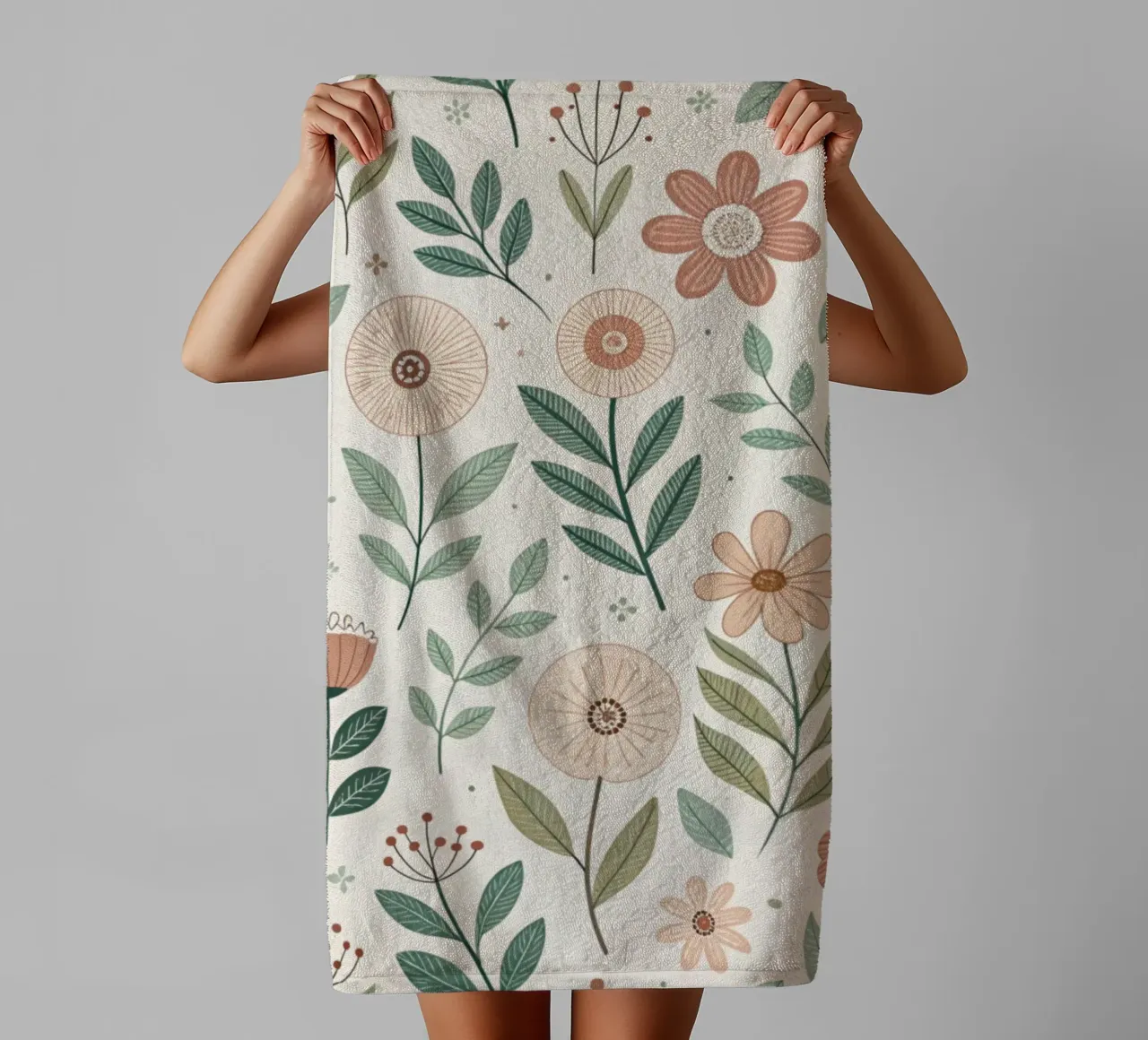 Whispering Blooms towel by Botanical Pattern House