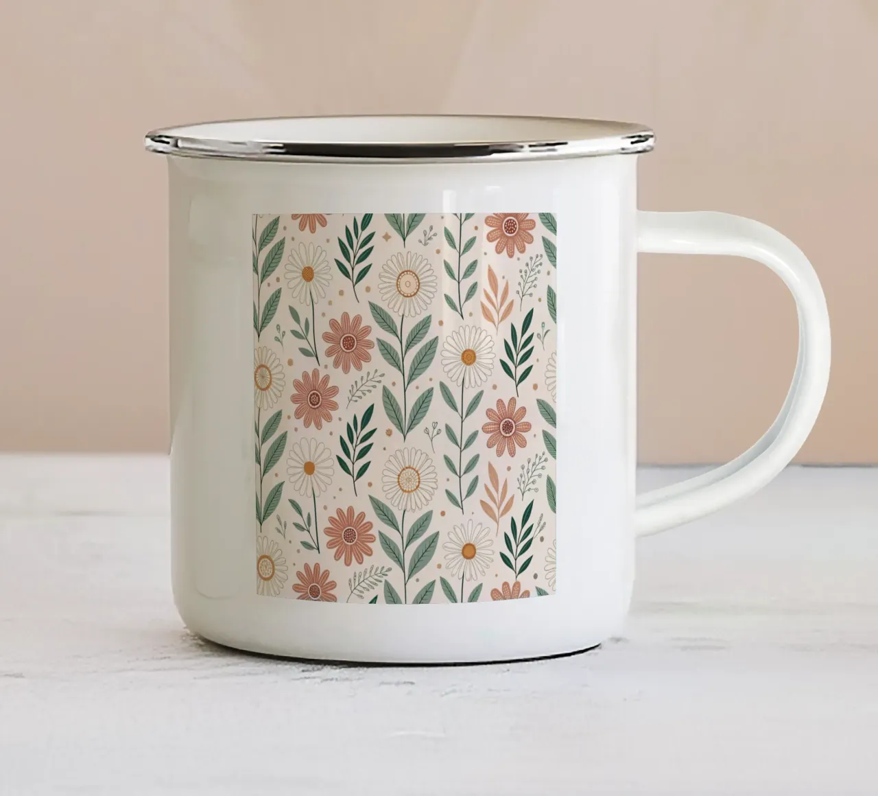 Fiori che sussurrano tazza in smalto da Botanical Pattern House