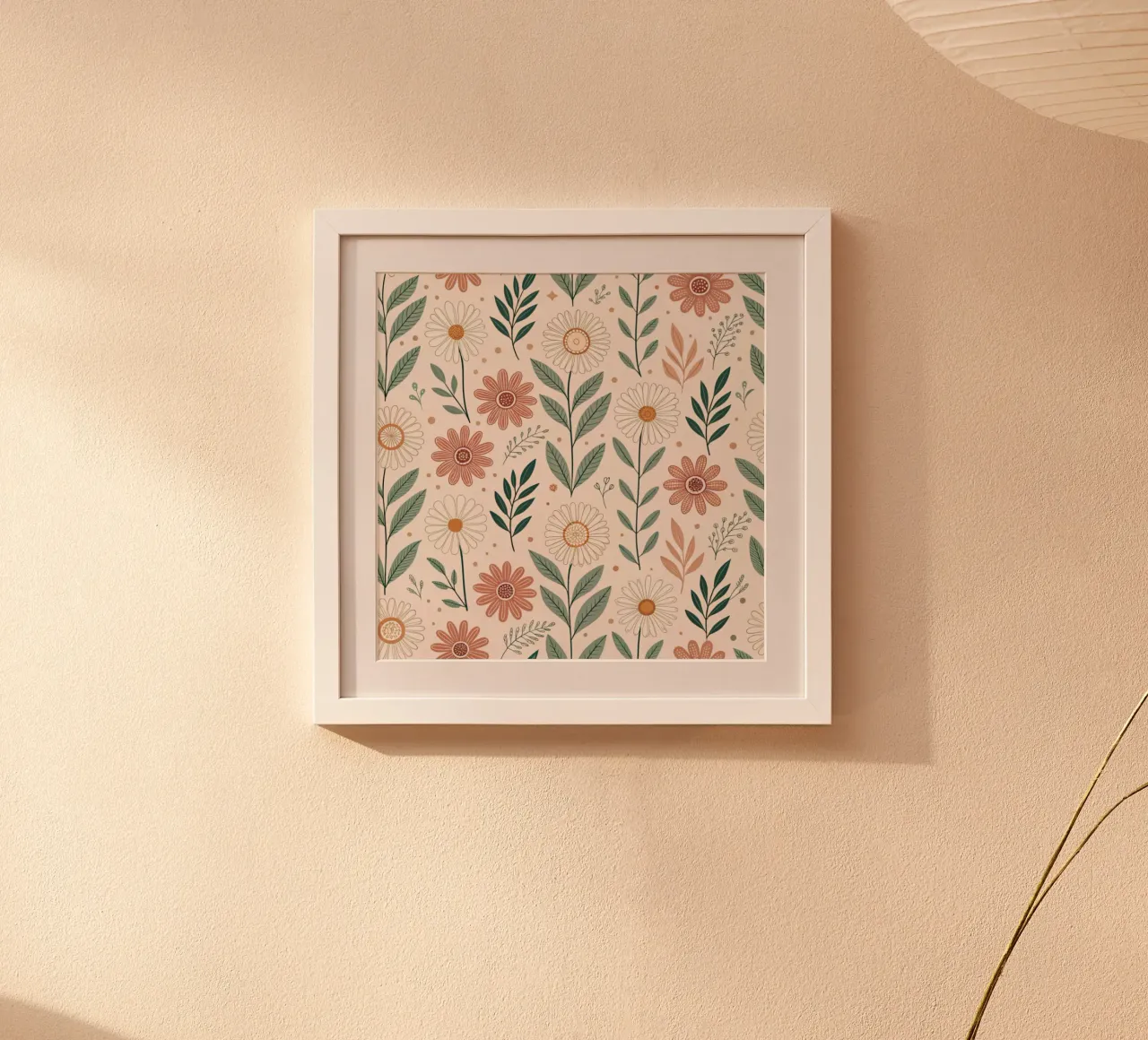 Fiori che sussurrano poster con telaio in legno da Botanical Pattern House