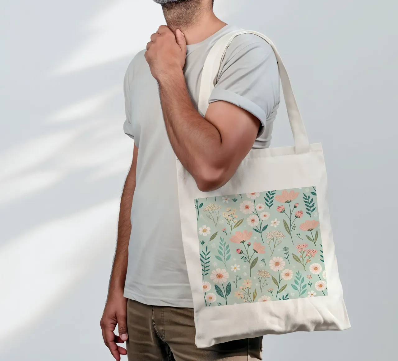 Fiori che sussurrano borsa in juta da Botanical Pattern House