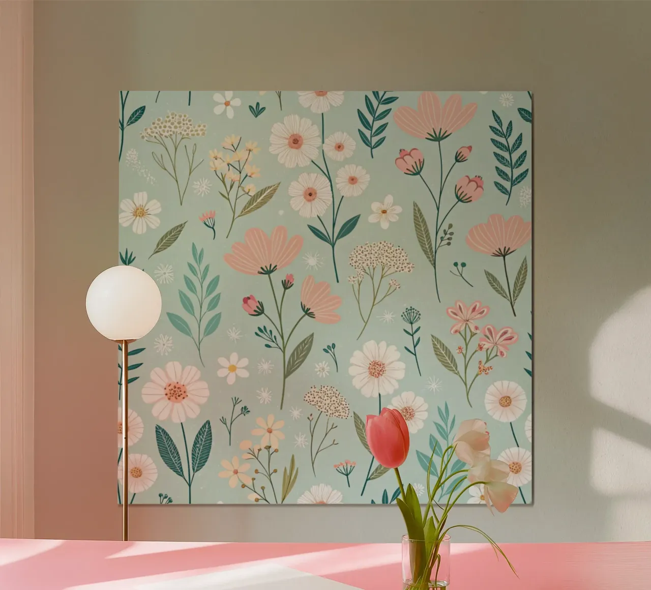 Fiori che sussurrano poster con telaio in legno da Botanical Pattern House