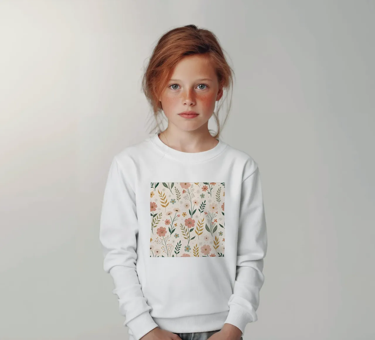 Whispering Blooms kids sweatshirt by Botanical Pattern House