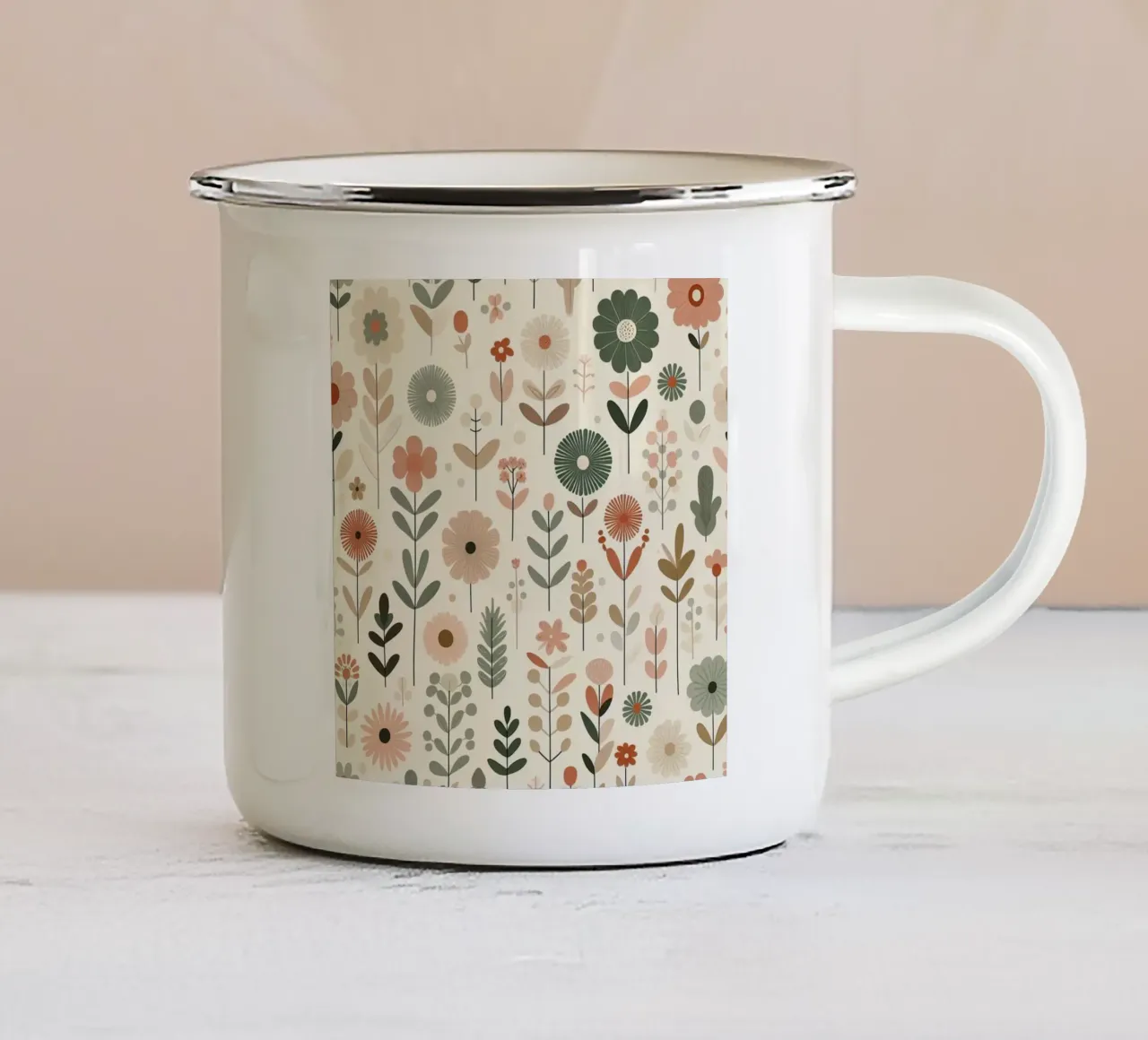 Fiori che sussurrano tazza in smalto da Botanical Pattern House