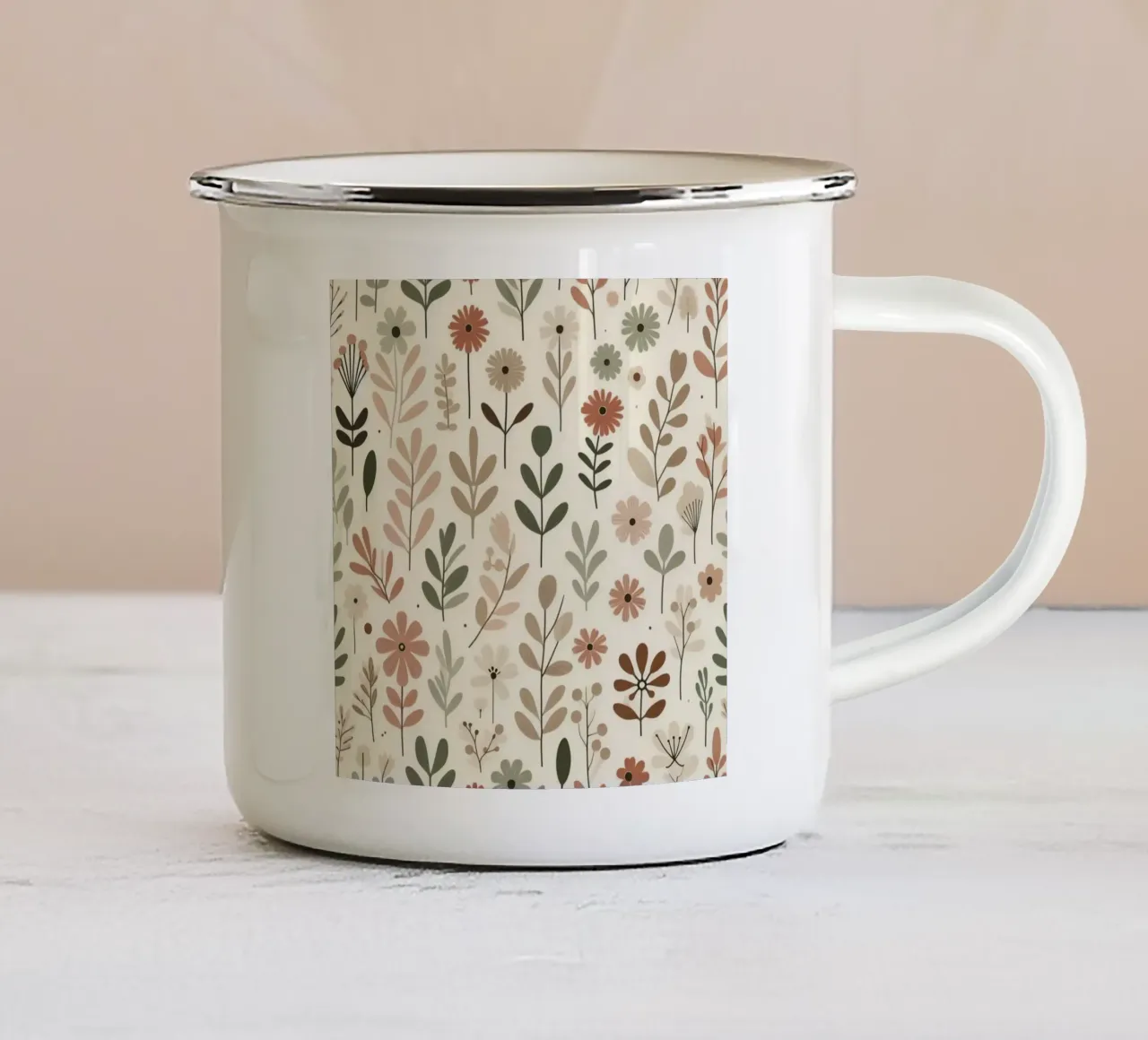 Fiori che sussurrano tazza in smalto da Botanical Pattern House