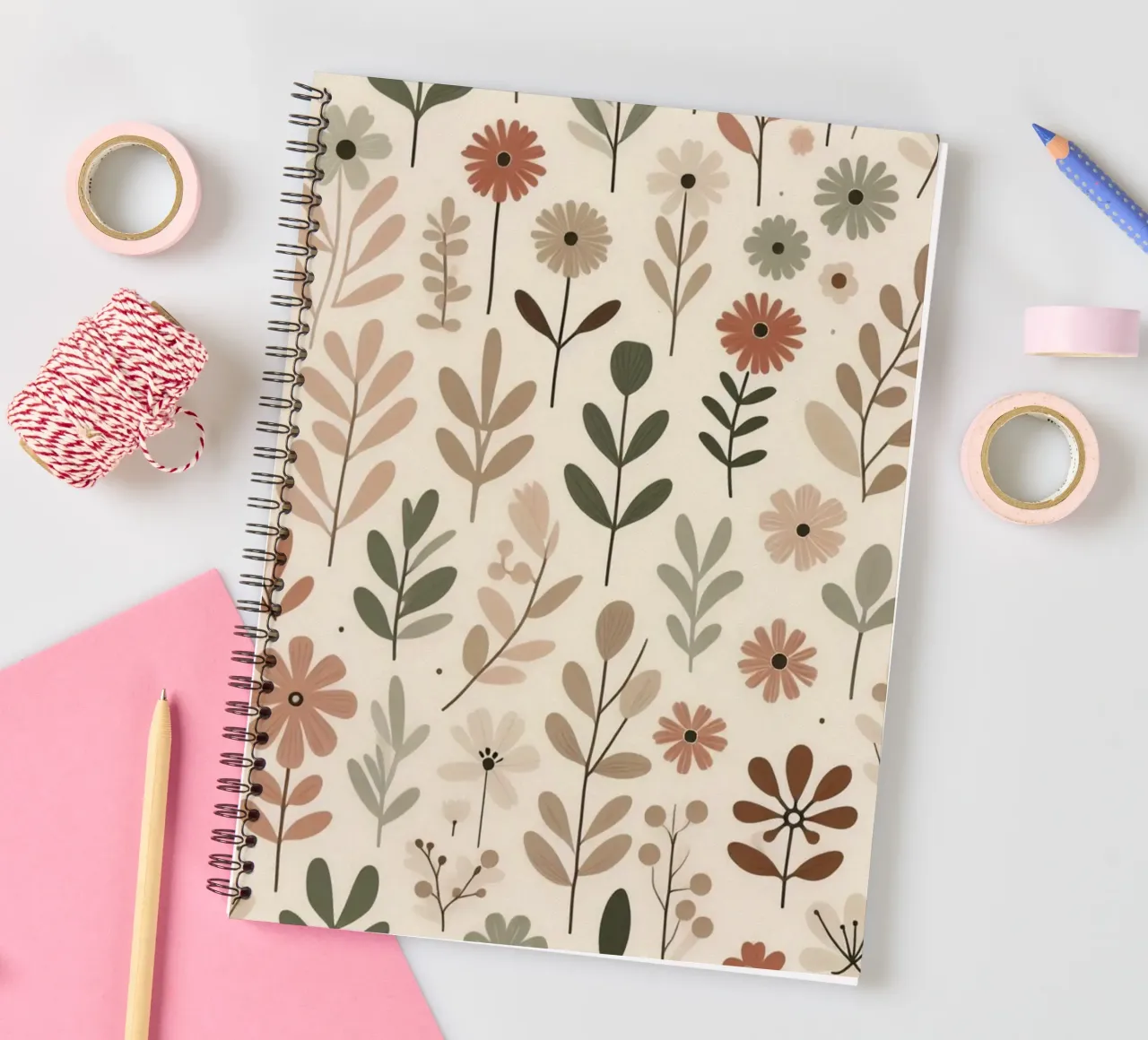 Whispering Blooms spiral notebook by Botanical Pattern House