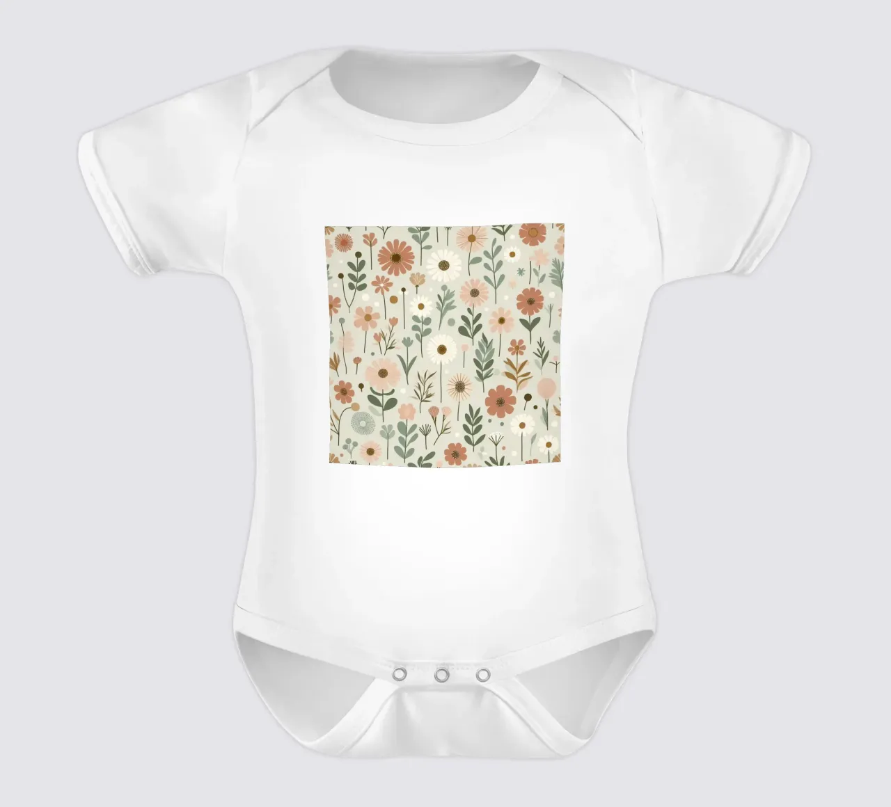 Whispering Blooms short-sleeve baby romper by Botanical Pattern House