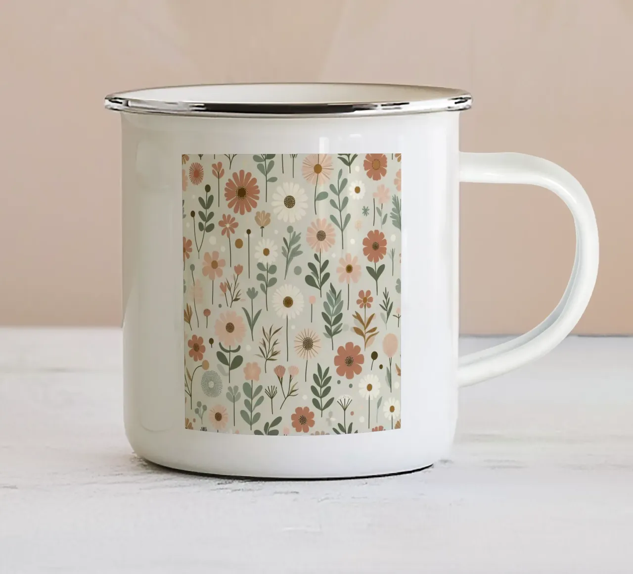 Fiori che sussurrano tazza in smalto da Botanical Pattern House