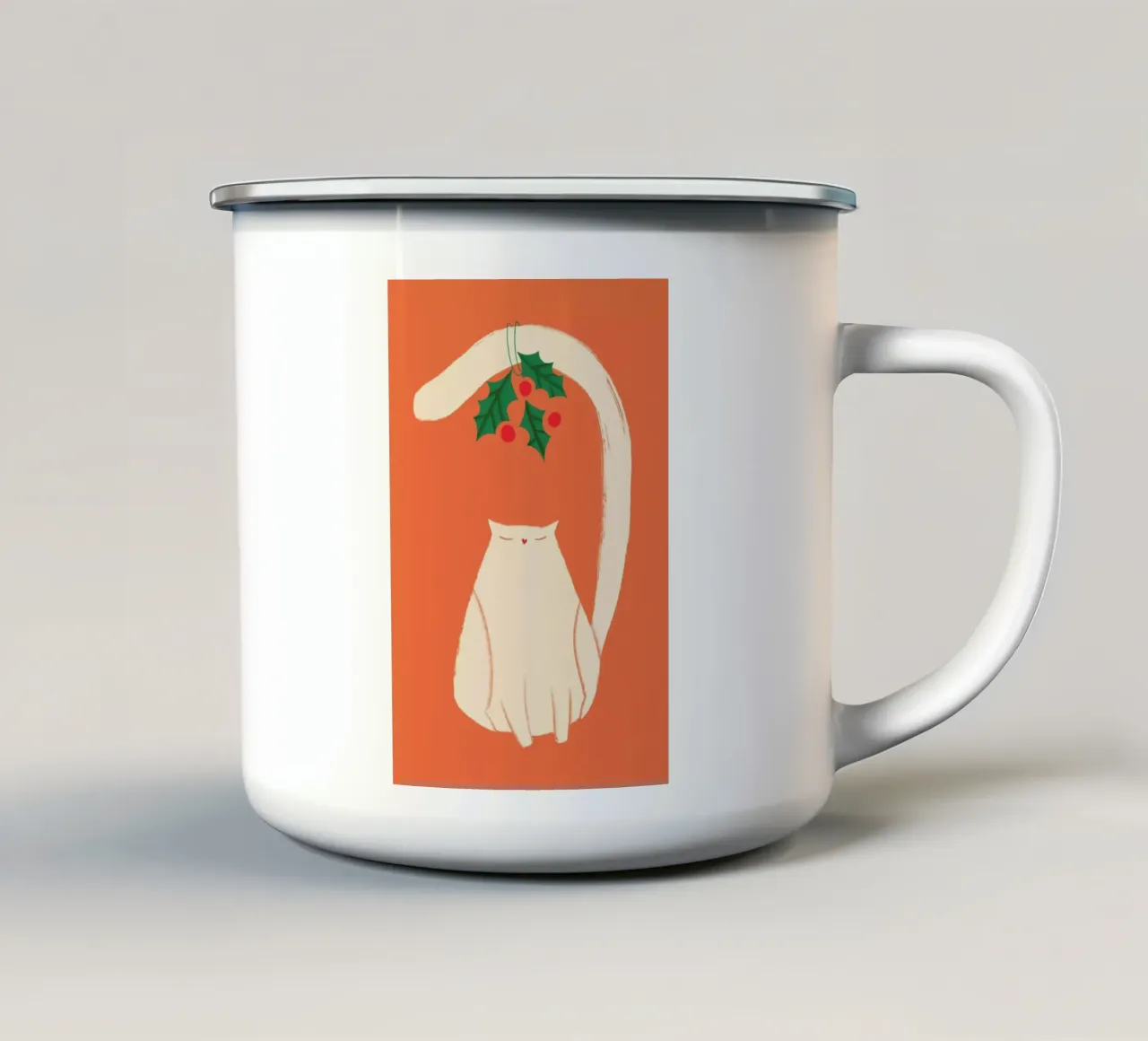 Meow, Myself And Mistletoe tazza in smalto da Studio One