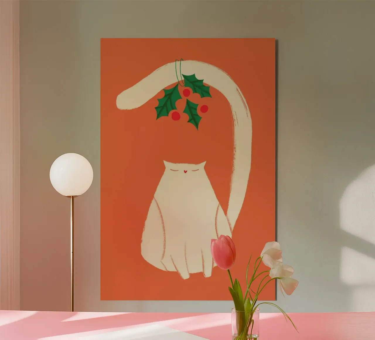 Meow, Myself And Mistletoe alluminio dibond da Studio One