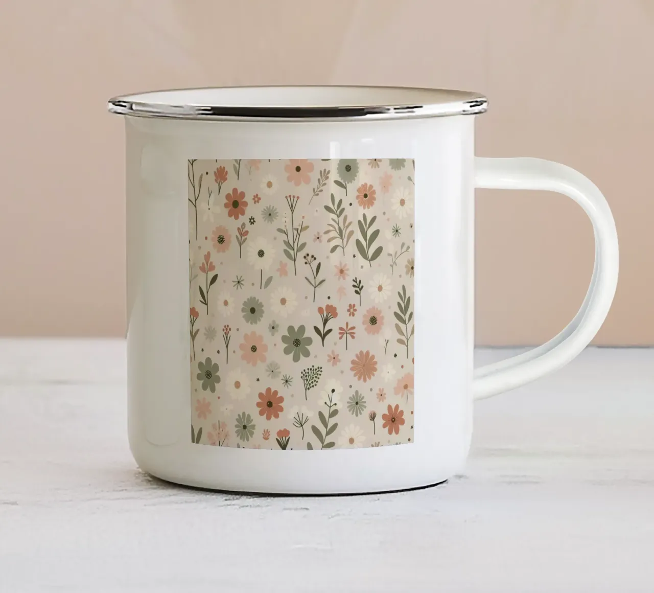 Fiori che sussurrano tazza in smalto da Botanical Pattern House