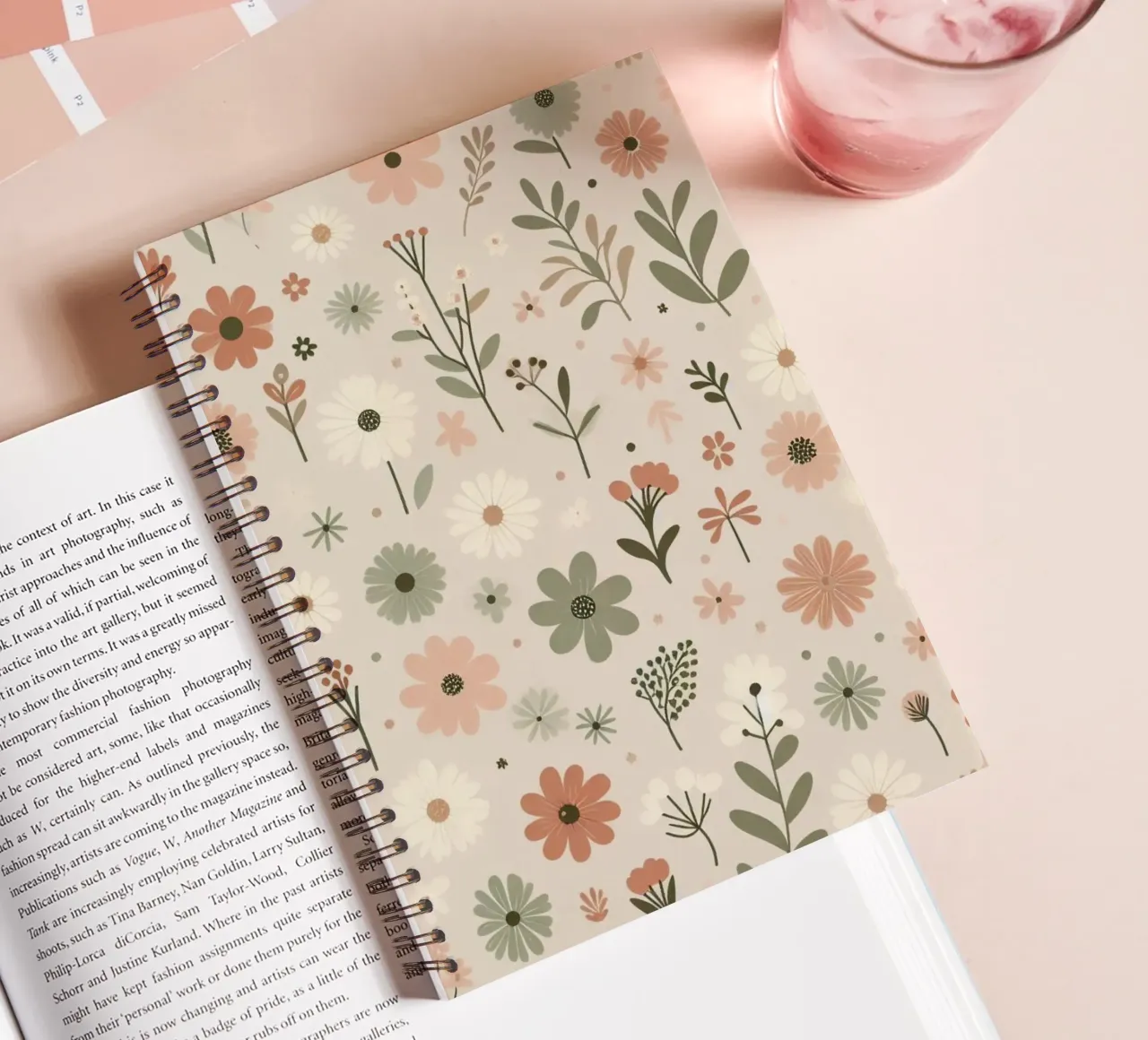 Whispering Blooms spiral notebook by Botanical Pattern House