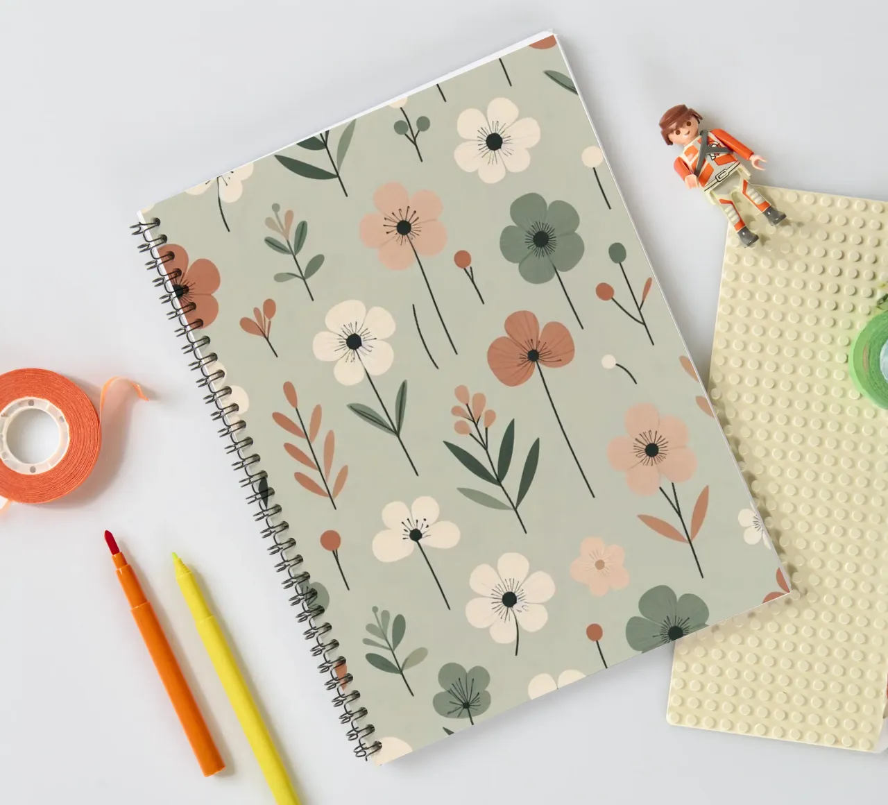 Whispering Blooms spiral notebook by Botanical Pattern House