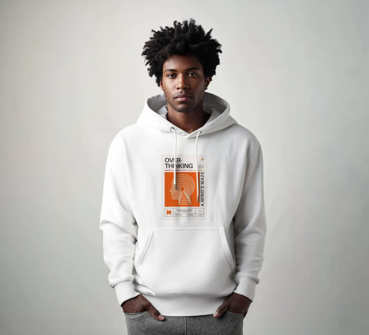 OVERTHINKING - A MIND‘S MAZE felpa con cappuccio da Einfach Uebel