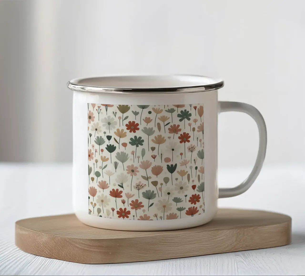Fiori che sussurrano tazza in smalto da Botanical Pattern House