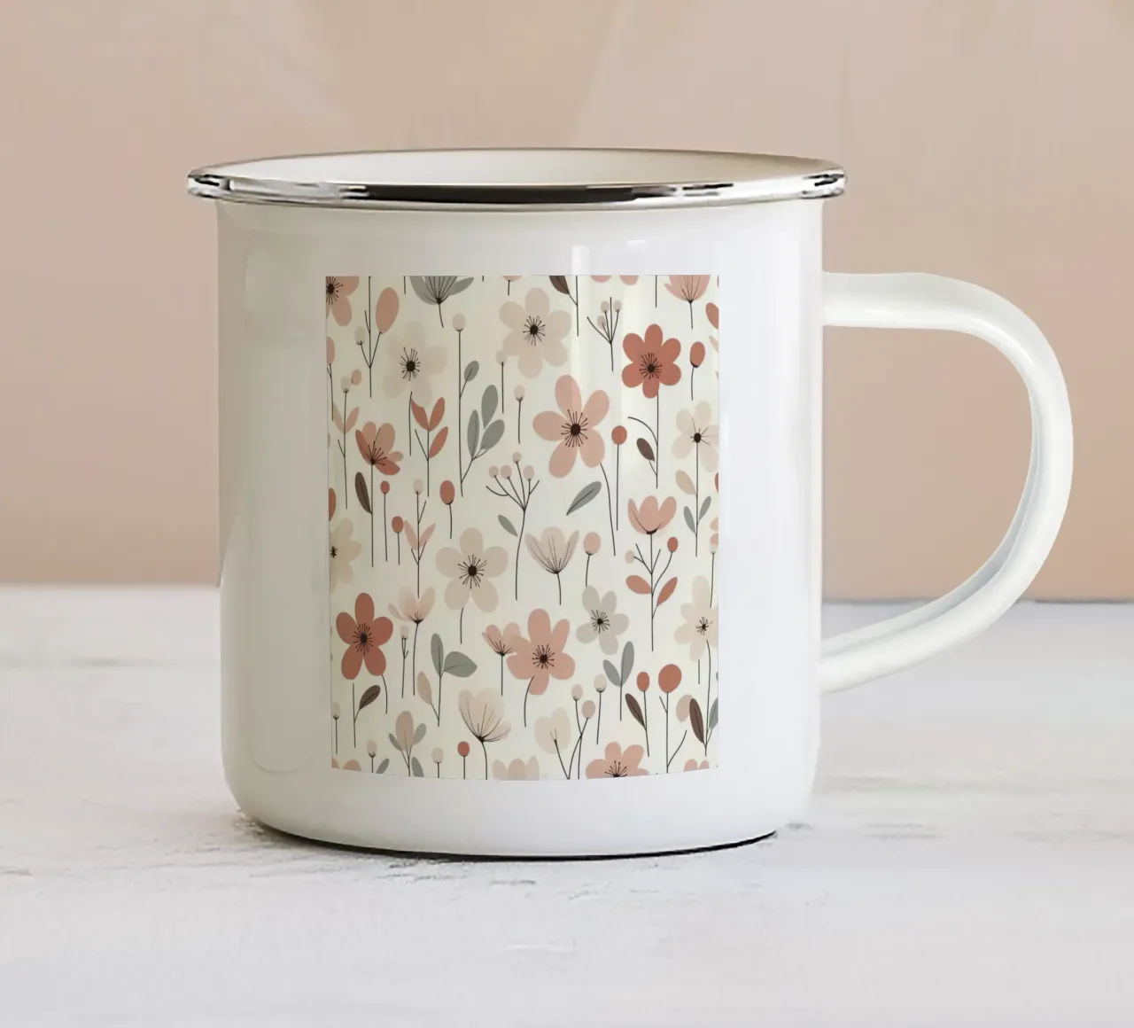 Fiori che sussurrano tazza in smalto da Botanical Pattern House