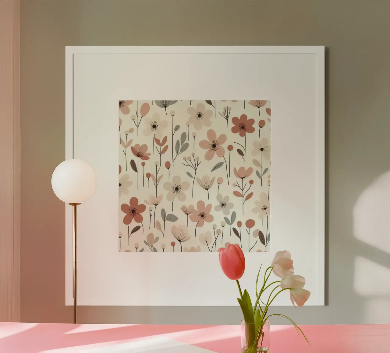 Fiori che sussurrano poster con telaio in alluminio da Botanical Pattern House