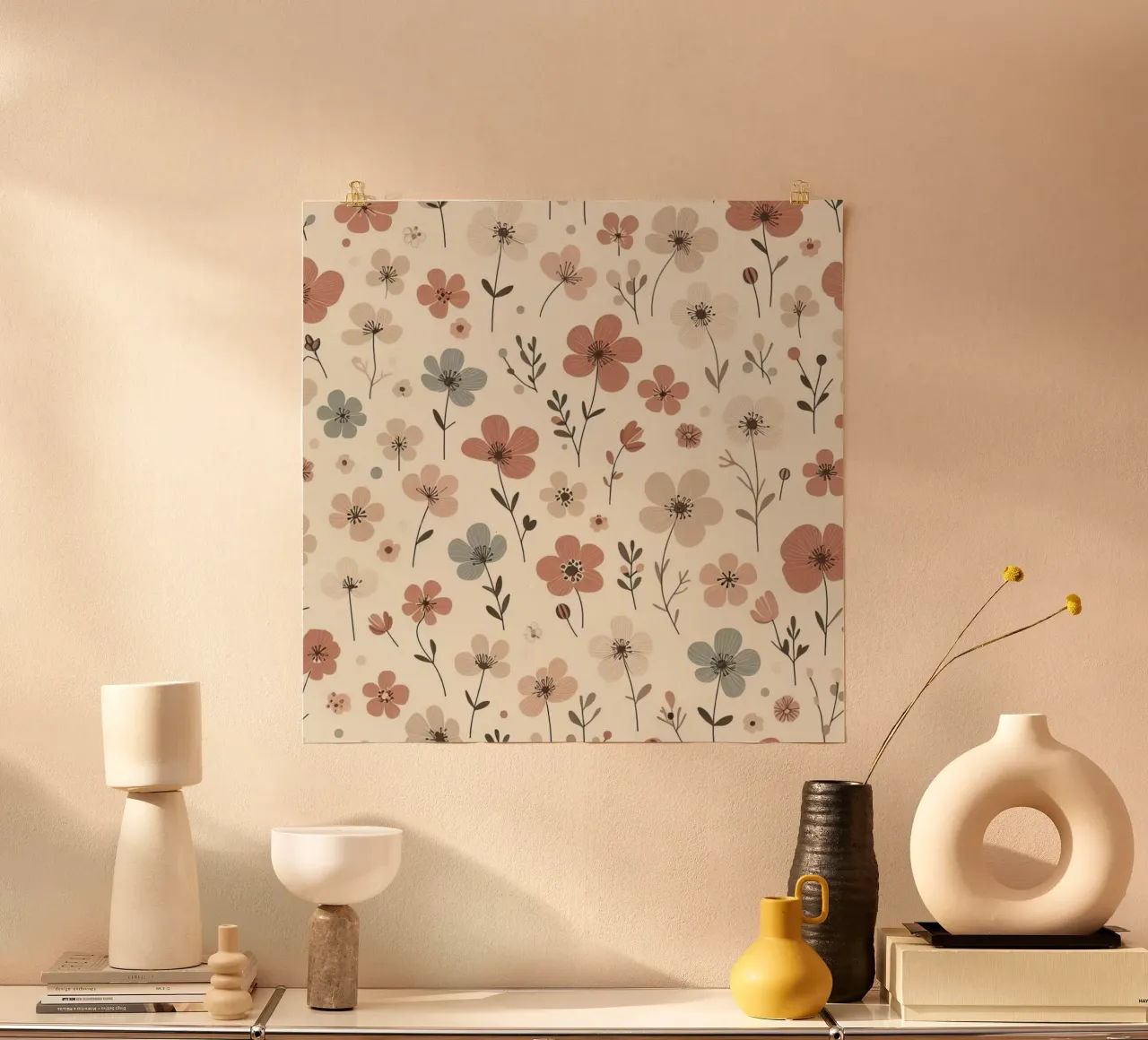 Fiori che sussurrano poster con telaio in alluminio da Botanical Pattern House