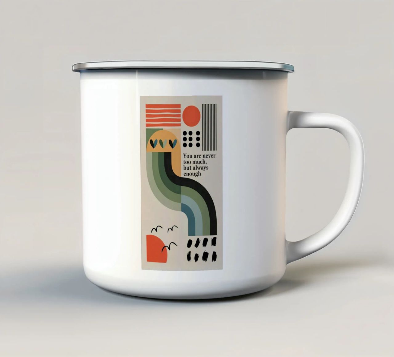 YOU ARE ENOUGH tazza in smalto da 20 Farben