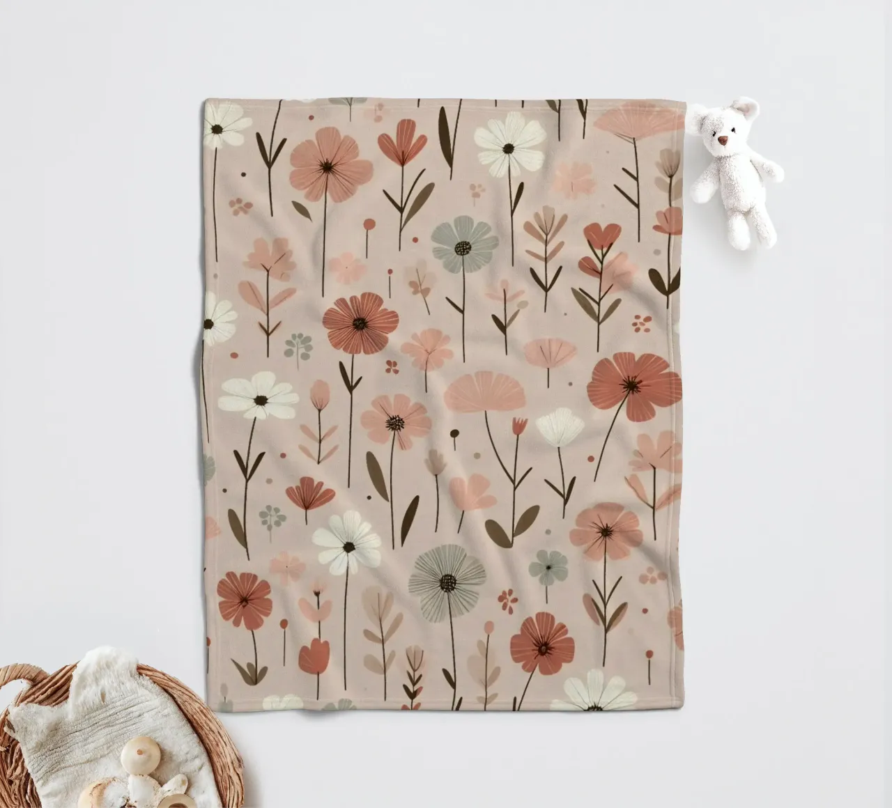 Fiori che sussurrano coperta in pile da Botanical Pattern House