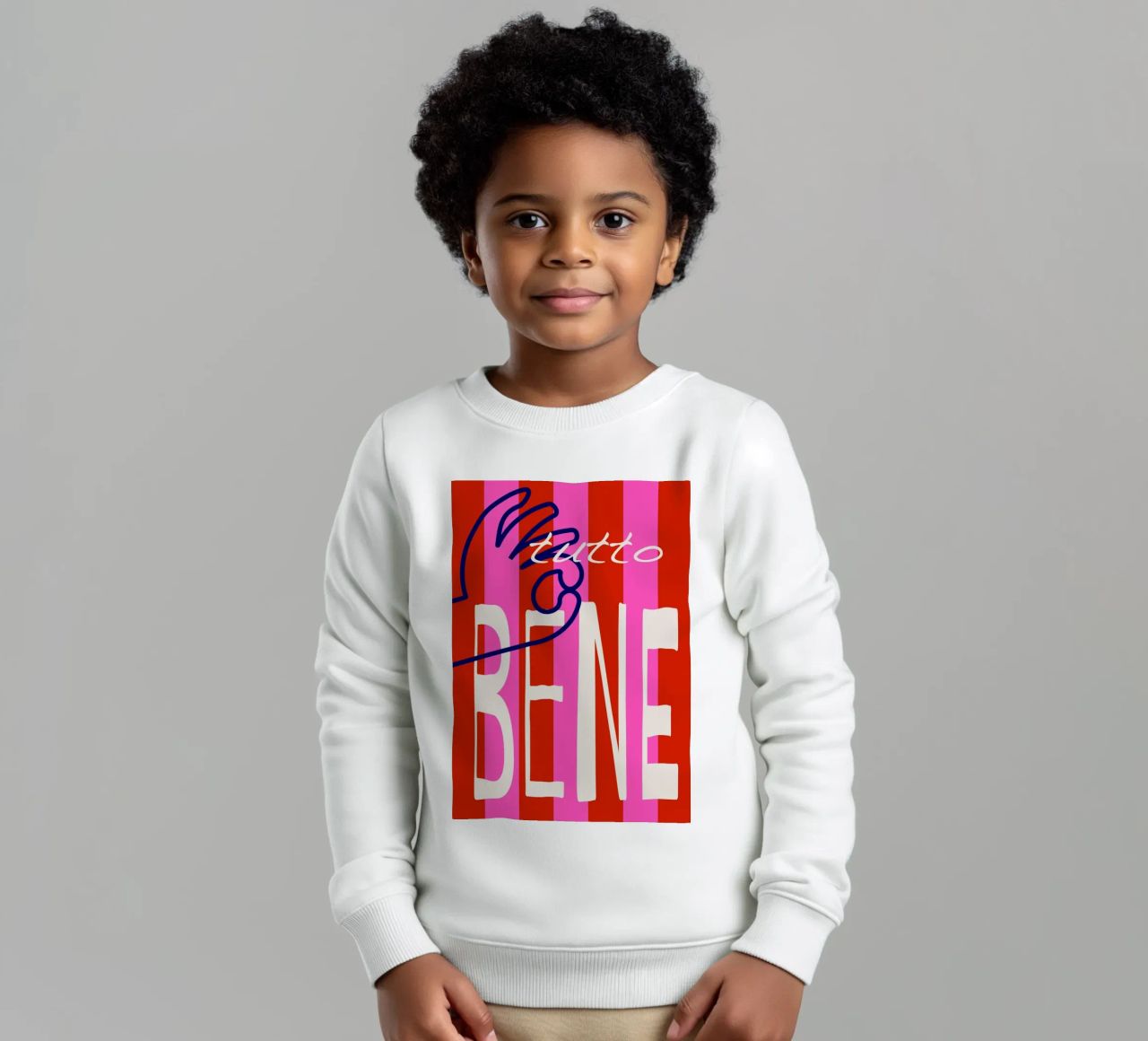 tutto bene. felpa bambino da FRICKE DESIGN