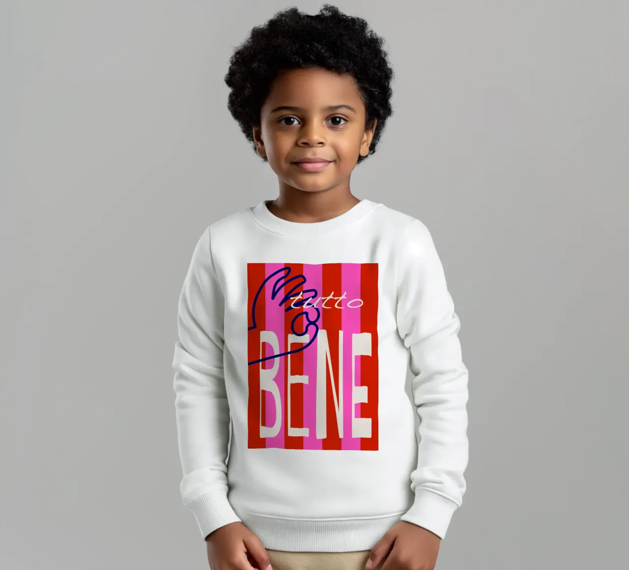 tutto bene. felpa bambino da FRICKE DESIGN