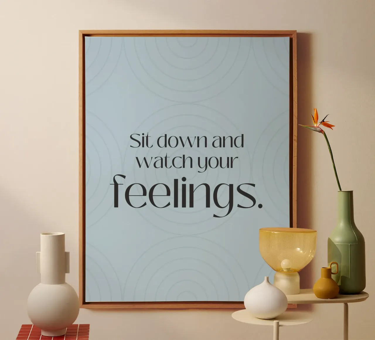 feel in tela con Cornice a cassetta da Ambition Wall
