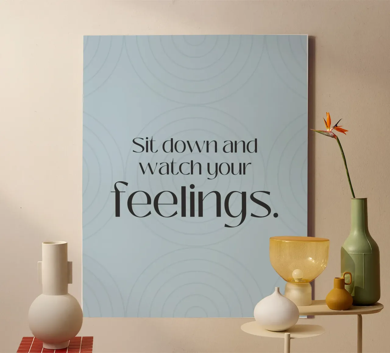 feel in tela con Cornice a cassetta da Ambition Wall
