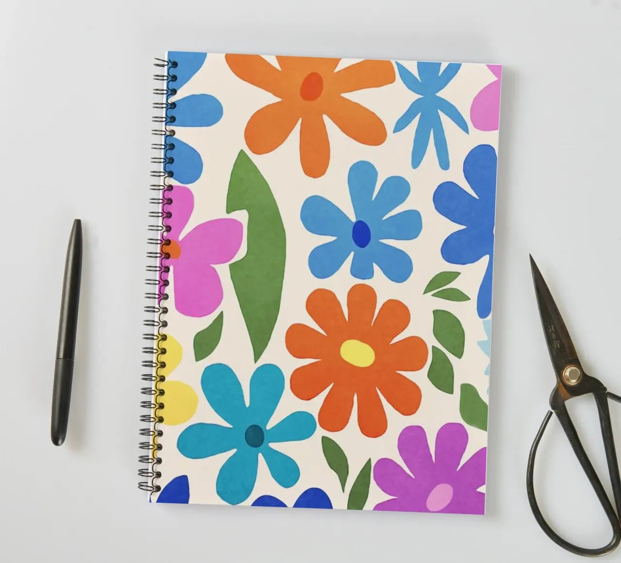 Colorful Groovy Multicolor Matisse Flower Garden spiral notebook by Andrea Haase Modern Home