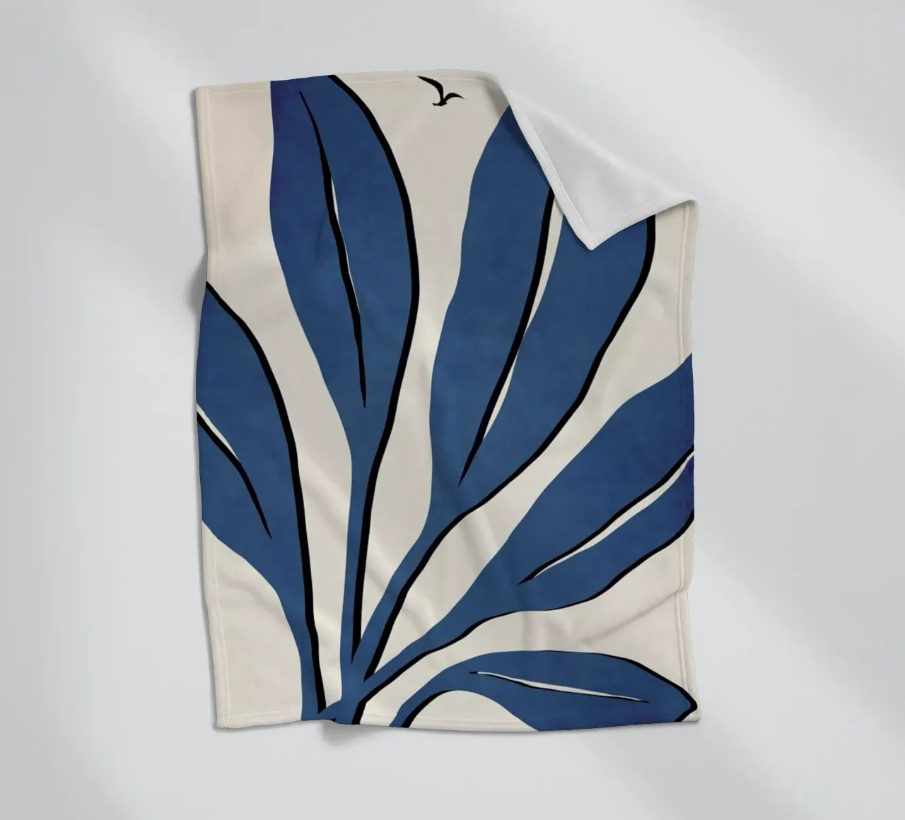 Ophelia Bleu fleece blanket by Kubistika