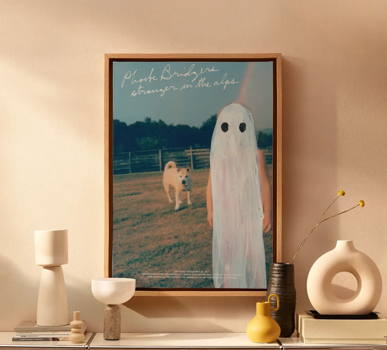 Stranger in the Alps – Phoebe Bridgers canvas with Floater frame by Attaboy Dsgn