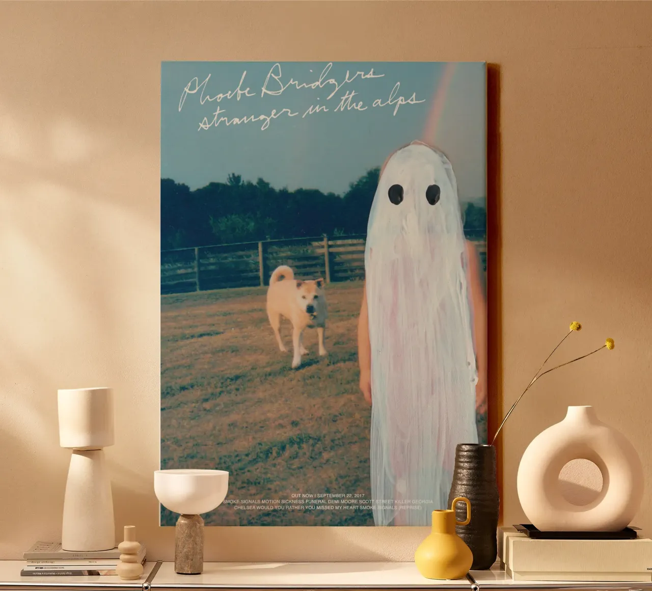 Stranger in the Alps – Phoebe Bridgers canvas with Floater frame by Attaboy Dsgn