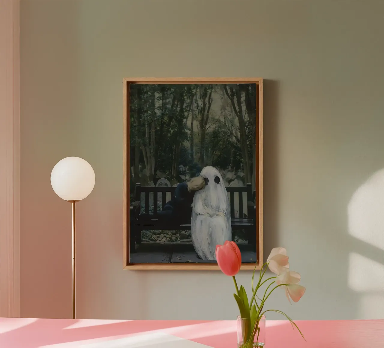 Stranger in the Alps canvas with Floater frame by Attaboy Dsgn