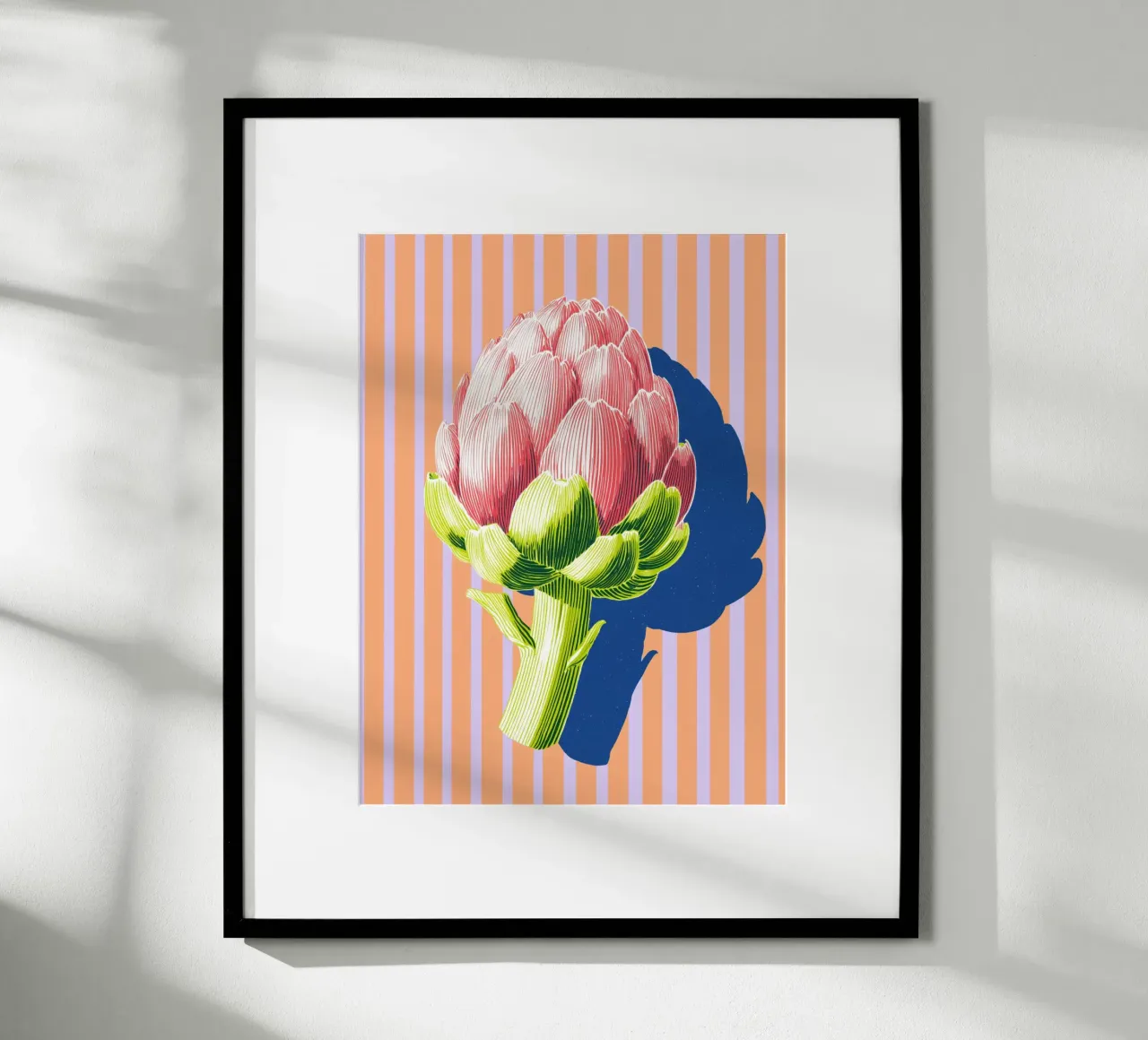 Carciofi vintage chic poster con telaio in legno da Carinaprint