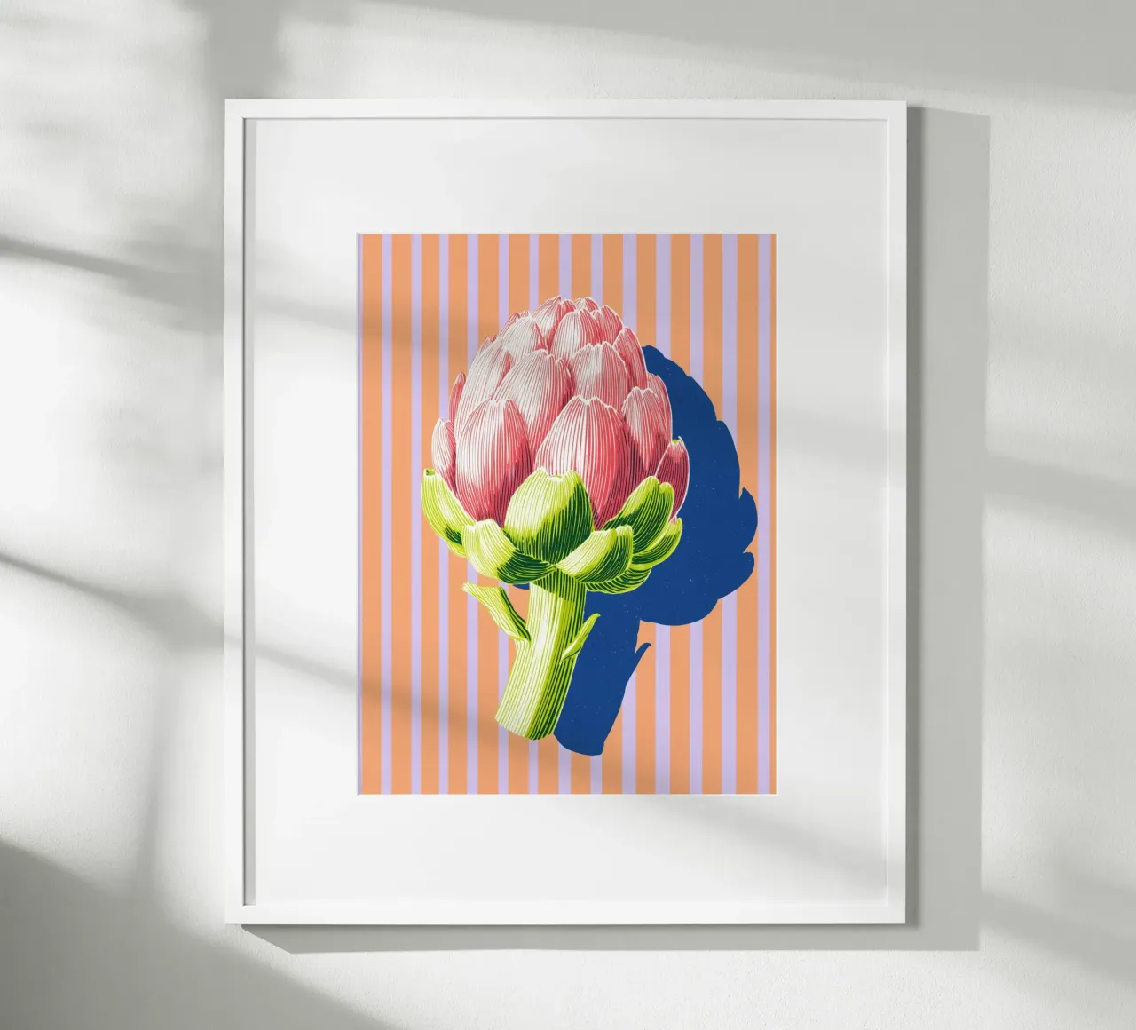 Carciofi vintage chic poster con telaio in legno da Carinaprint