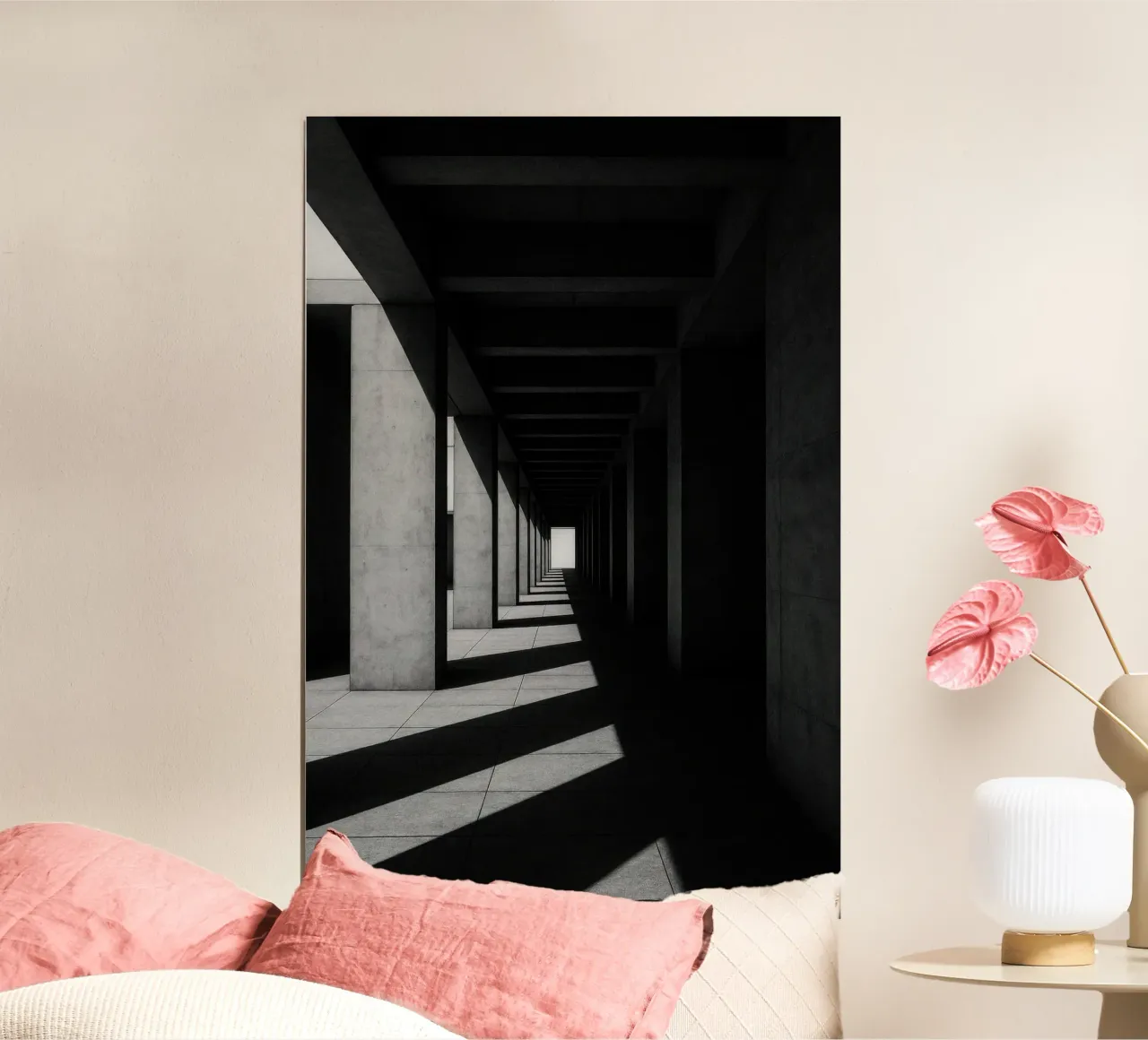Berlino Infinie - Geometria delle ombre poster con telaio in alluminio da Black & White