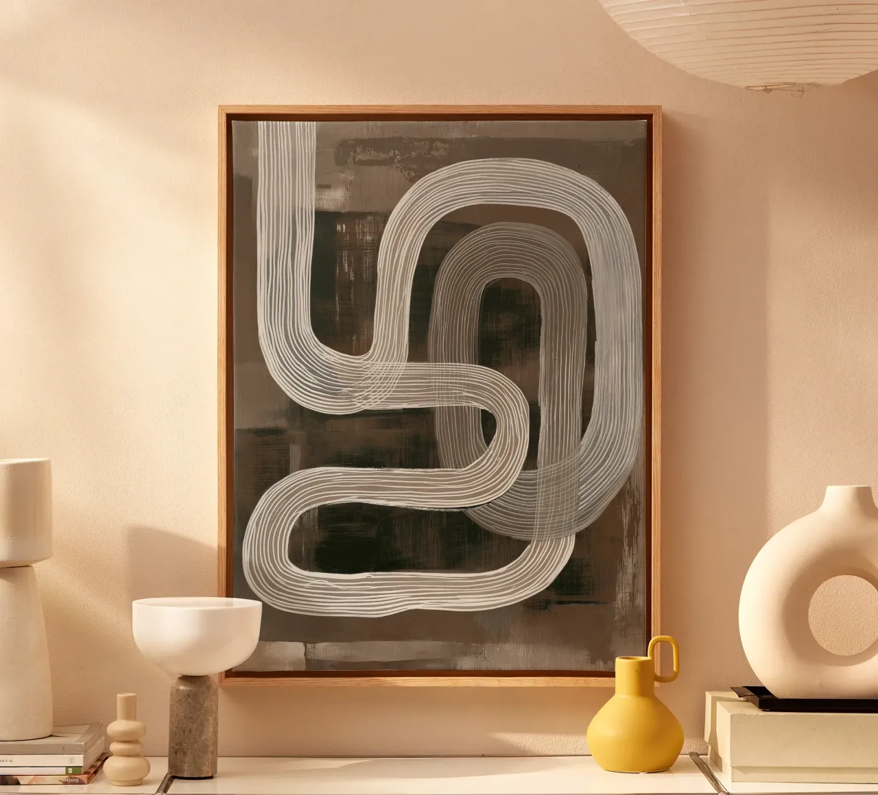 Modern abstract canvas met Baklijst van Imagine