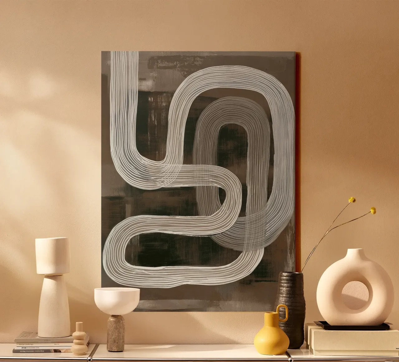Modern abstract canvas met Baklijst van Imagine