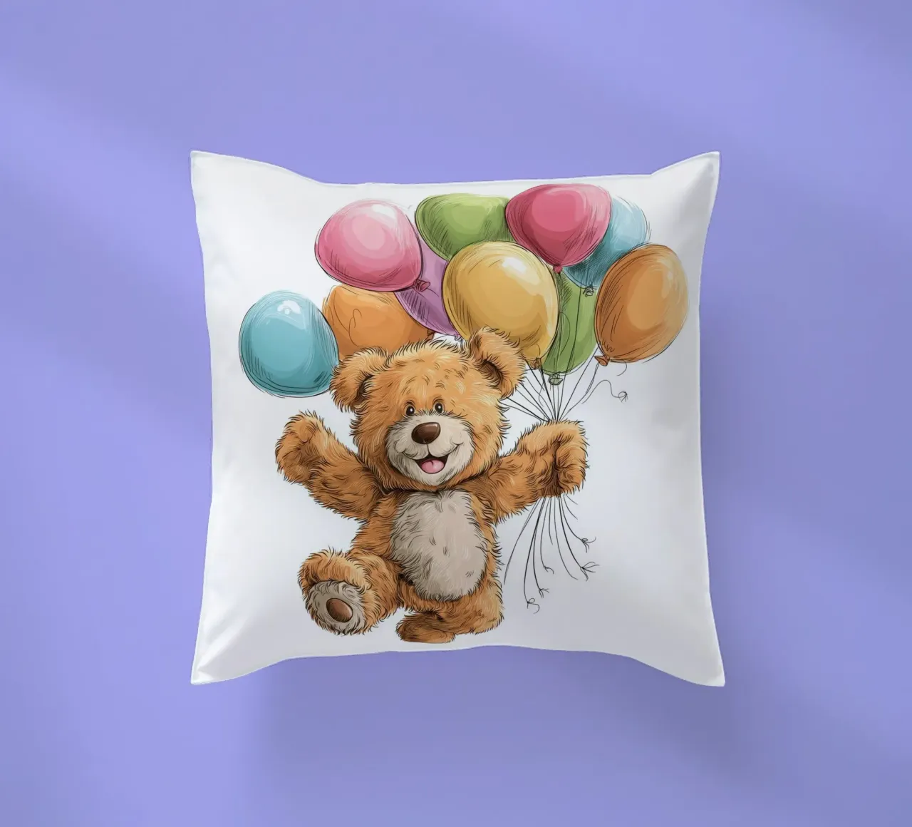 Orso con palloncini per la cameretta cuscino da Imagine