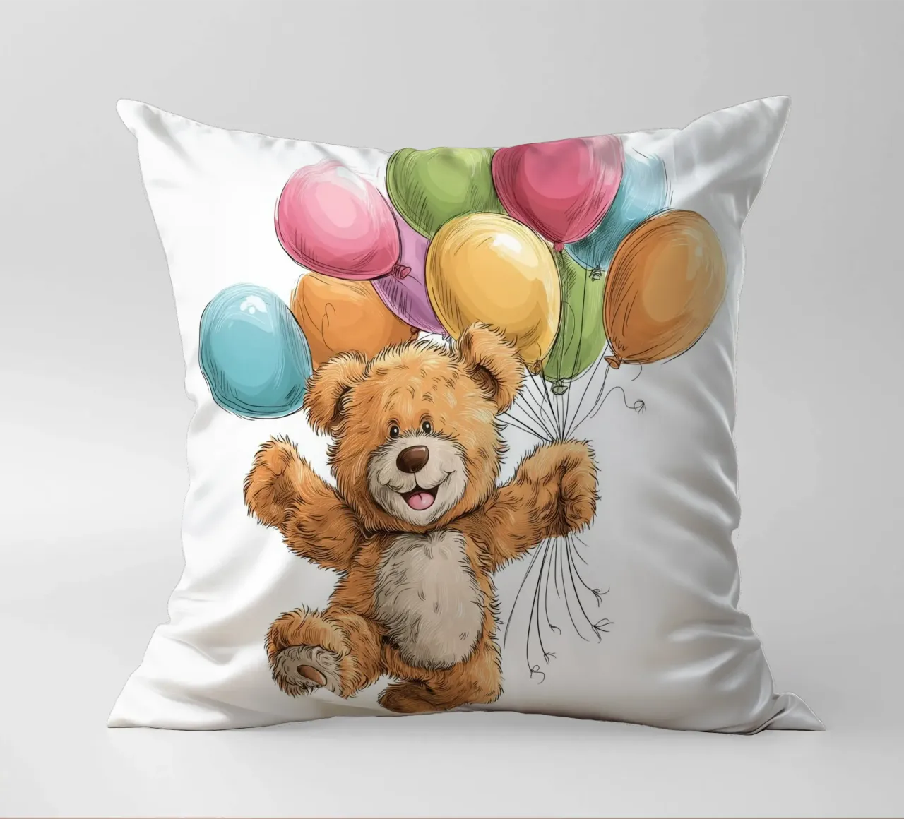Orso con palloncini per la cameretta cuscino da Imagine
