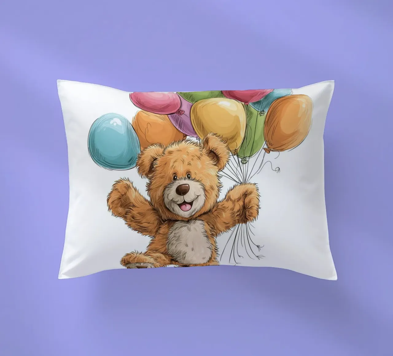 Orso con palloncini per la cameretta cuscino da Imagine