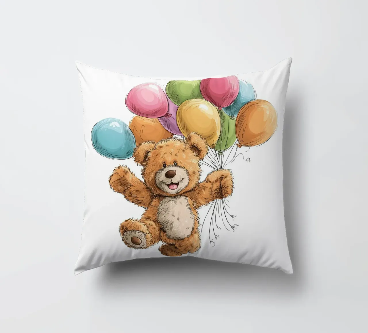 Orso con palloncini per la cameretta cuscino da Imagine
