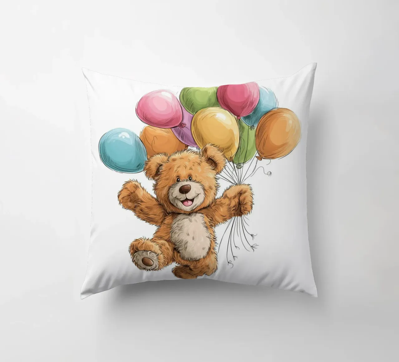 Orso con palloncini per la cameretta cuscino da Imagine