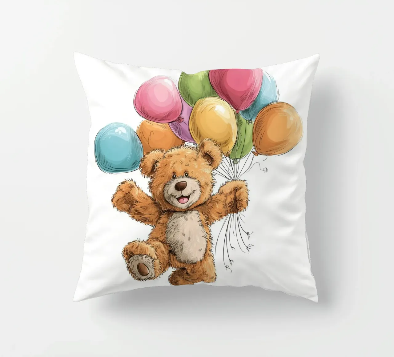 Orso con palloncini per la cameretta cuscino da Imagine