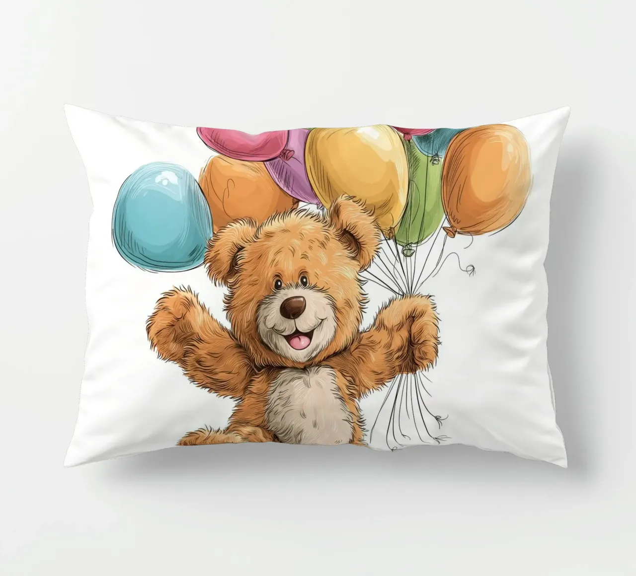 Orso con palloncini per la cameretta cuscino da Imagine
