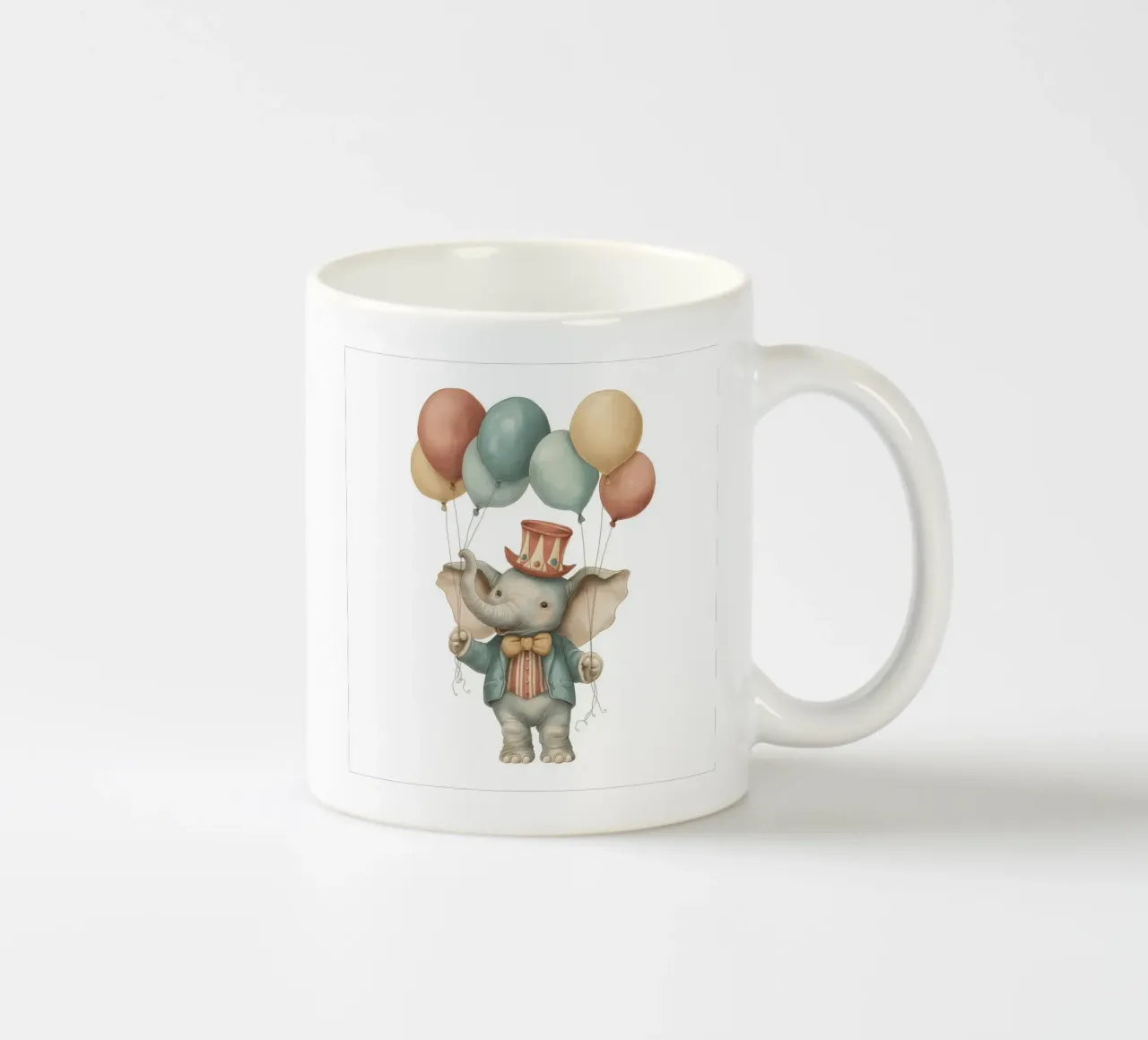 Elefante con palloncini per l'asilo nido tazza in ceramica da Imagine