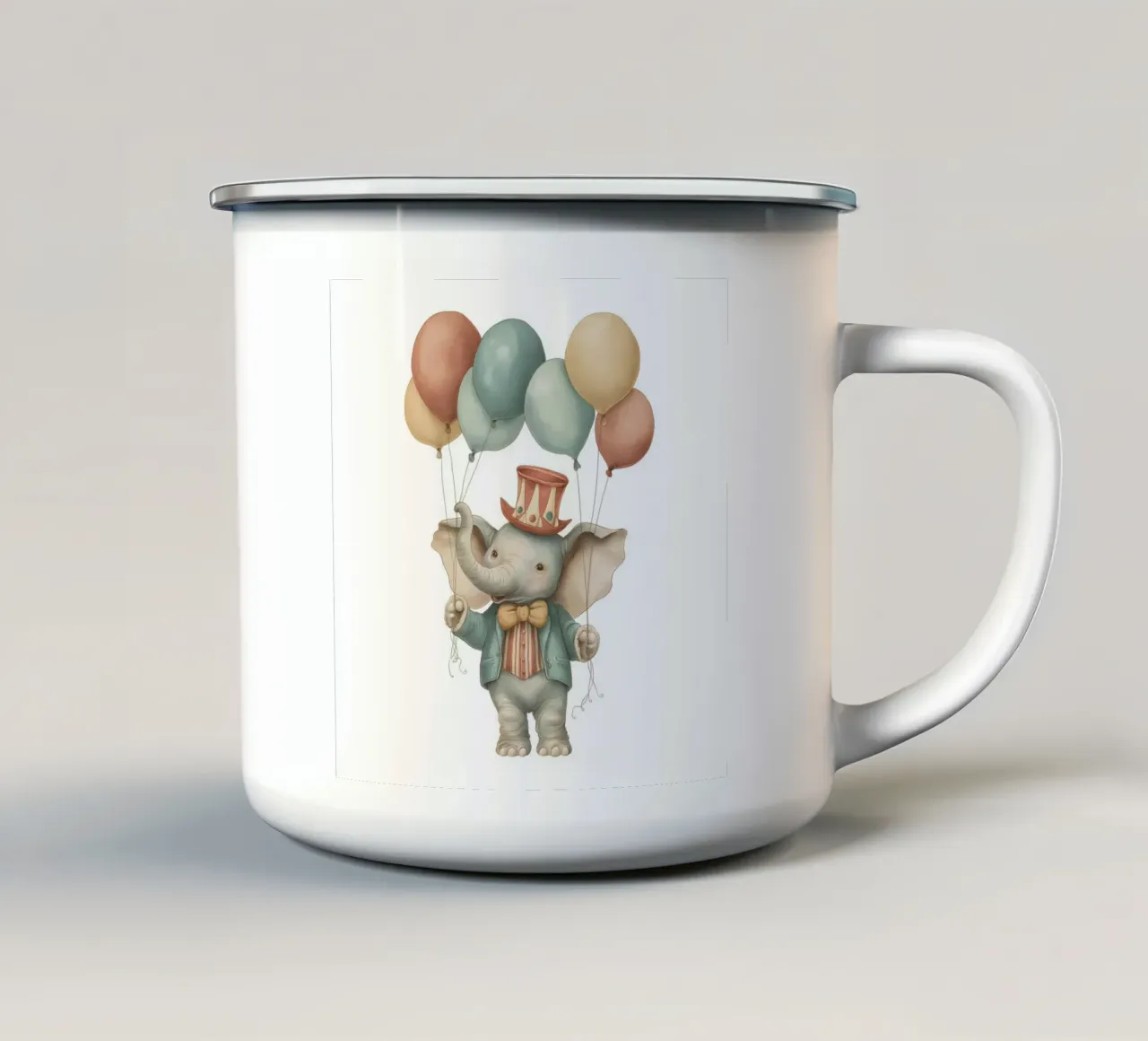 Elefante con palloncini per l'asilo nido tazza in smalto da Imagine