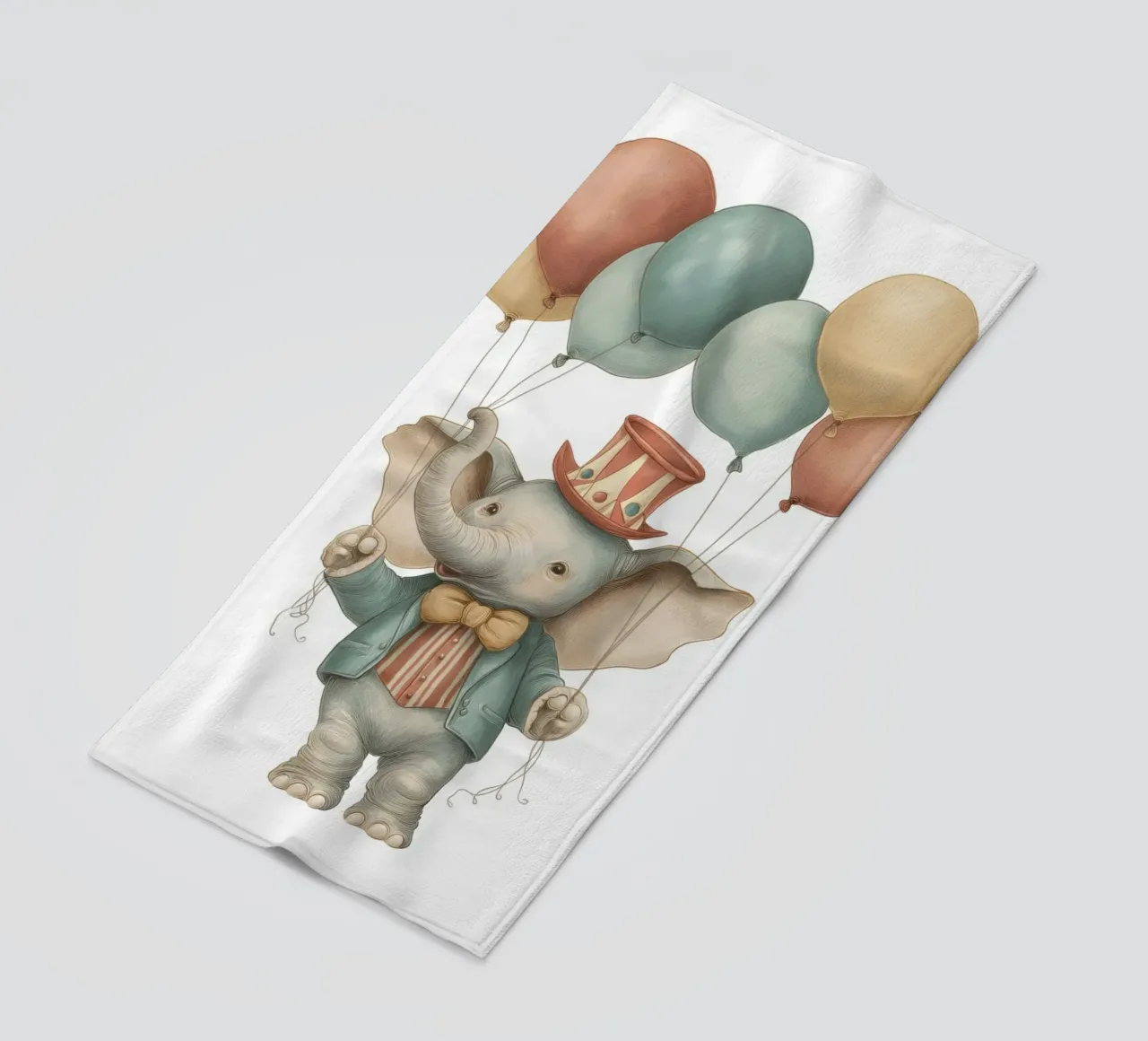 Elefante con palloncini per l'asilo nido telo mare da Imagine